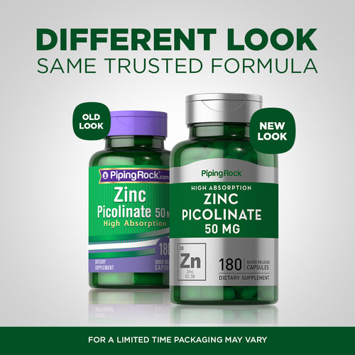 Picolinat de zinc (Zinc cu absorbţie ridicată) 50 mg 180 Capsule cu eliberare rapidă     
