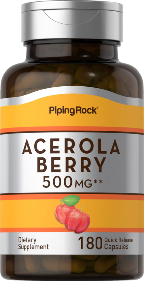 Acerola Berry, 500 mg, 180 Quick Release Capsules Bottle
