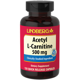 Acetyl L-carnitin  500 mg 120 Kapsler for hurtig frigivelse     