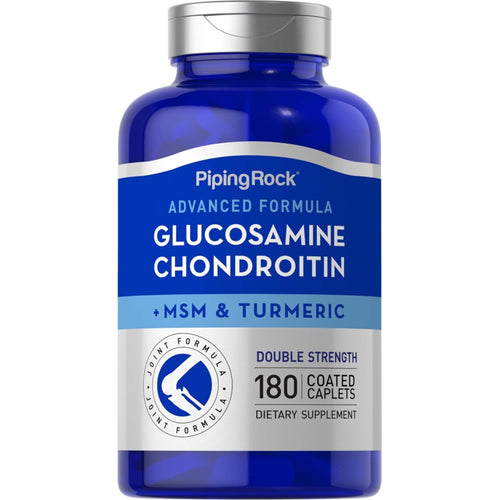 Advanced Double Strength Glucosamine Chondroitin MSM Plus Turmeric, 180 Coated Caplets Bottle
