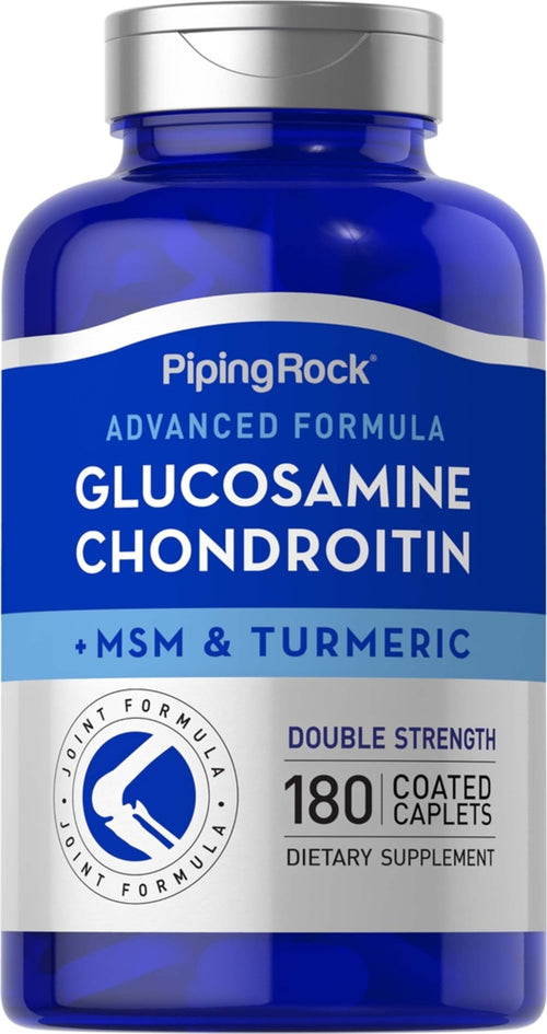 Advanced Double Strength Glucosamine Chondroitin MSM Plus Turmeric, 180 Coated Caplets Bottle