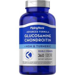 Avancerat glukosamin-kondroitin MSM Plus med dubbel styrka Gurkmeja 360 Överdragna dragéer       