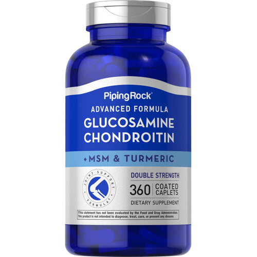 Glucosamina condroitina MSM Plus Dupla concentração avançada Açafrão-da-terra 360 Comprimidos oblongos revestidos       
