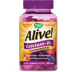 Alive! Calcium + D3 Gummies, 500 mg, 60 Gummies