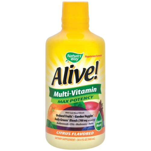 Alive ! Liquide multivitamines (arôme d'agrumes) 30.4 onces liquides 900 mL Bouteille    