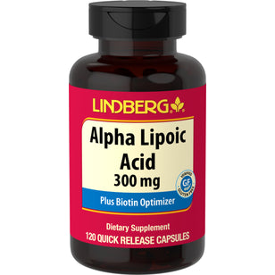 Alfa-lipóico y optimizador de biotina 300 mg 120 Cápsulas de liberación rápida     