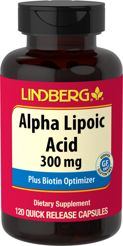 Alfa-lipóico y optimizador de biotina 300 mg 120 Cápsulas de liberación rápida     