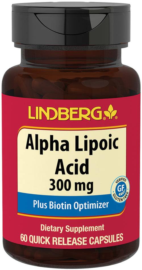 Alfa-lipoinsyre plus biotin-optimering 300 mg 60 Kapsler for hurtig frigivelse     
