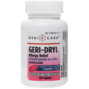 Diphenhydramine HCl antihistaminique 25 mg (soulage les allergies) Comparé à Benadryl 100 Tabletlər     