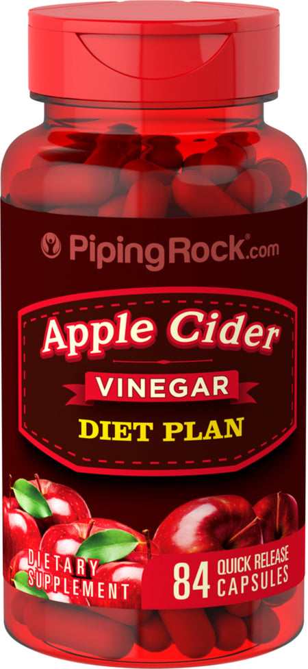 Apple Cider Vinegar Diet Plan, 84 Quick Release Capsules Bottle