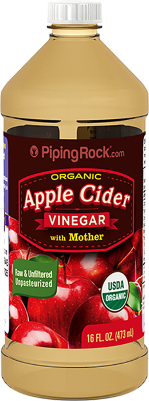 Vinaigre de Cidre de Pommes avec mère (Biologique) 16 onces liquides 473 mL Bouteille    