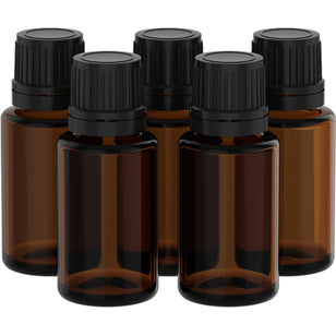 Aromatherapy 15 mL Glass Bottles with Droppers, 5 Bottles
