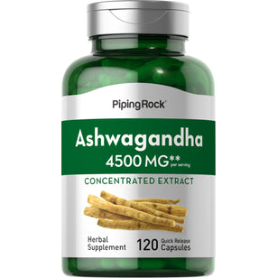 Ashwagandha 4500 mg (per portion) 120 Snabbverkande kapslar     