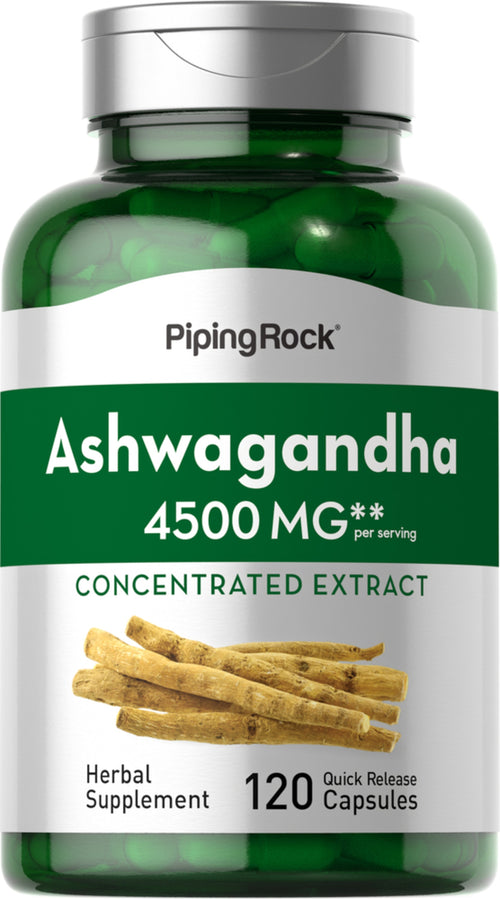 Ashwagandha 4500 mg (per dose) 120 Capsule a rilascio rapido     