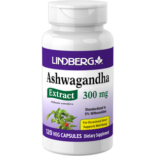 Ashwagandha Ekstrakt Standardiseret 300 mg 120 Vegetar-kapsler     