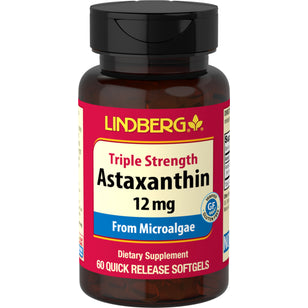Astaxanthin (tredobbelt styrke) 12 mg 60 Softgel for hurtig frigivelse     
