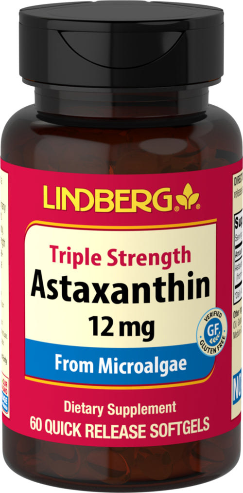 Astaxantin (Tredobbelt styrke) 12 mg 60 Hurtigvirkende myke geleer     