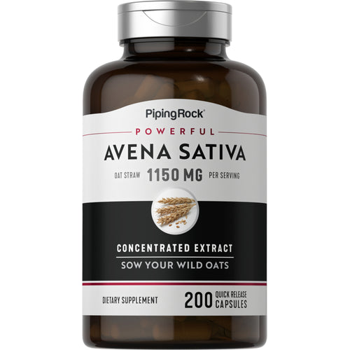 Avena Sativa - Mandlig udholdenhed og superstyrke 1150 mg (pr. dosering) 200 Kapsler for hurtig frigivelse     