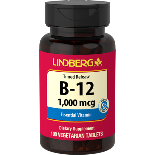 ビタミン B-12 タイムリリース 1000 mcg 100 ベジタリアン錠剤     