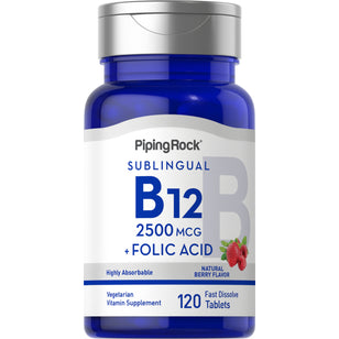 B12 2500 µg + Folsäure 400 µg 120 Schnell lösliche Tabletten       