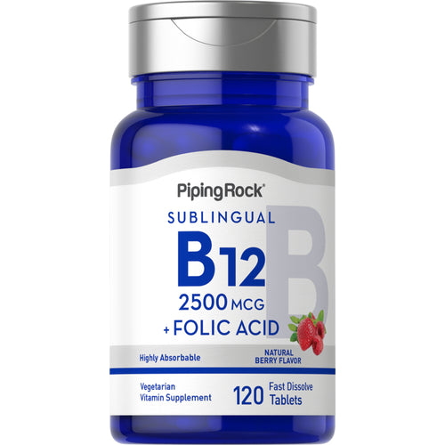 Витамин B12 (2 500 мкг) + фолиевая кислота (400 мкг) 120 Быстрорастворимые Таблетки       