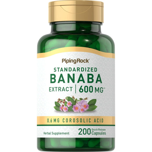 Banaba Extract (0.6 mg Corosolic Acid), 600 mg, 200 Quick Release Capsules Bottle