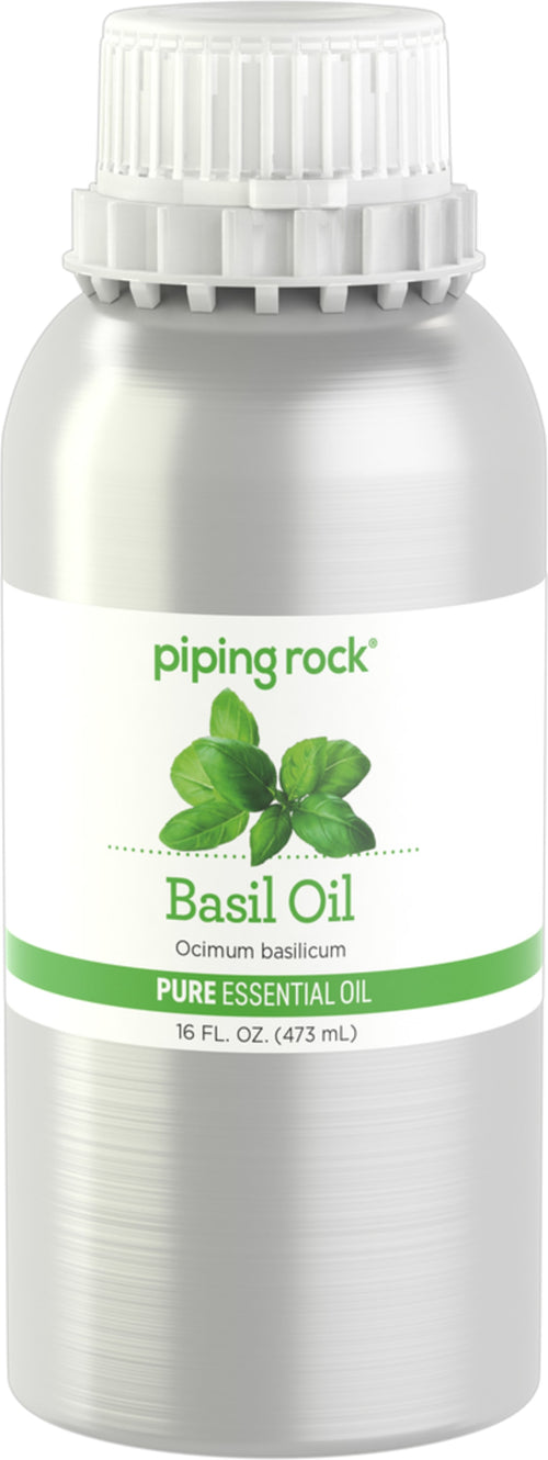 Basil Pure Essential Oil (GC/MS Tested), 16 fl oz (473 mL) Canister