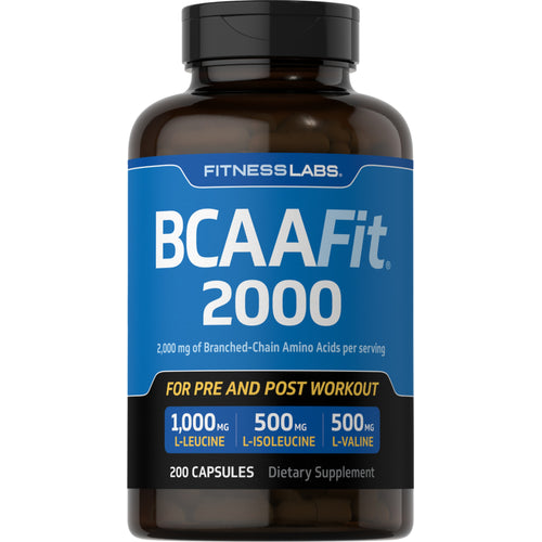 BCAAFit 2000, 2000 mg (per serving), 200 Capsules