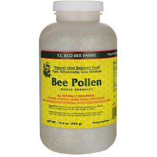 Gránulos de polen de abeja enteros, baja humedad 16 oz 1 lb Botella/Frasco    