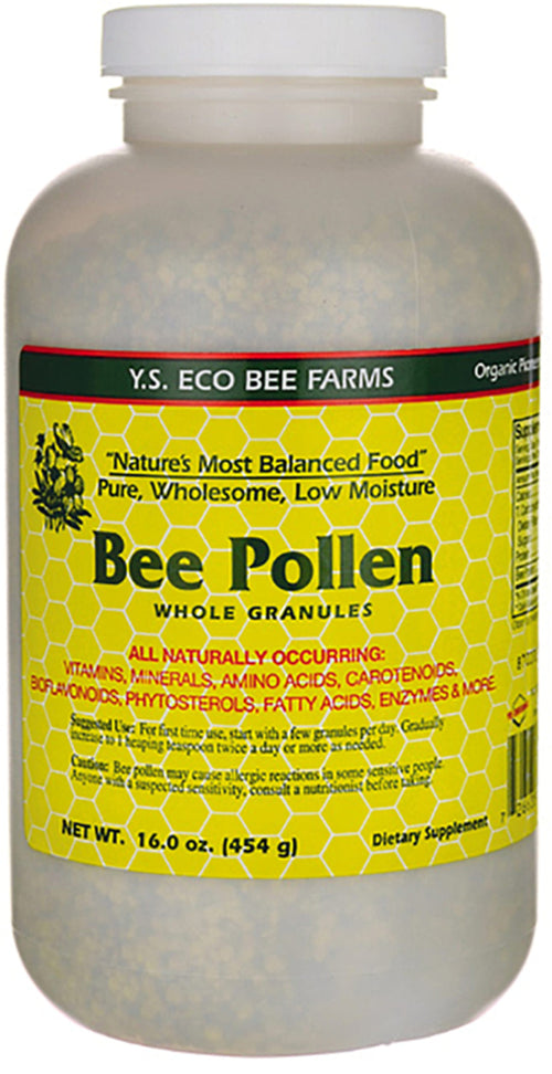 Bi pollen granulat med lavt fugtindhold 16 oz 1 pund Flaske    