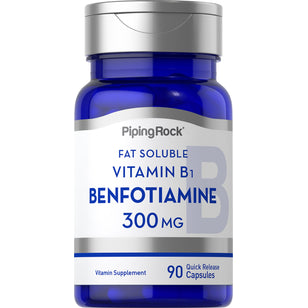 Benfotiamine (วิตามิน B1 กลุ่มที่ละลายได้ในไขมัน) 300 mg 90 แคปซูลแบบปล่อยตัวยาเร็ว     