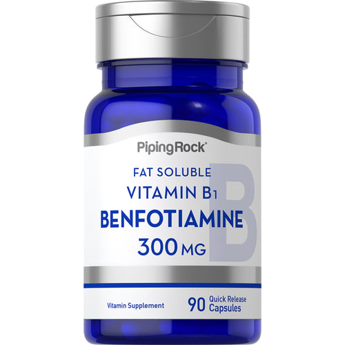 Benfotiamina (rozpuszczalna w tłuszczach witamina B1) 300 mg 90 Kapsułki o szybkim uwalnianiu     