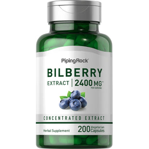 Bilberry Extract, 2400 mg (per serving), 200 Vegetarian Capsules bottle