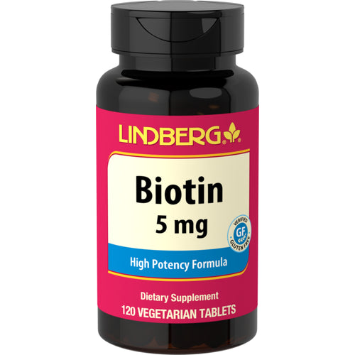 Biotin  5 mg (5000 mcg) 120 Vegetarische Tabletten       