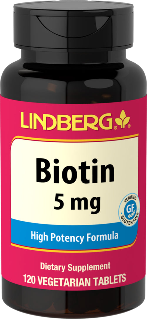 바이오틴  5 mg (5000 mcg) 120 식물성 정제       