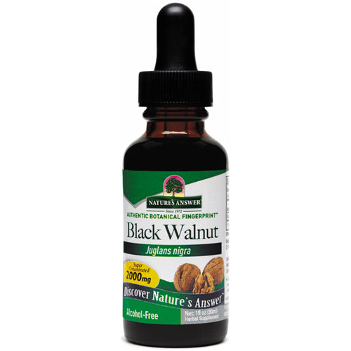 Black Walnut Hulls Liquid Extract Alcohol Free, 1 fl oz (30 mL) Dropper Bottle