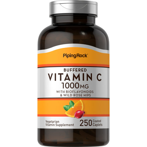 Vitamina C Tamponada 1000 mg com Bioflavonoides e Rosa Mosqueta 250 Comprimidos oblongos revestidos       