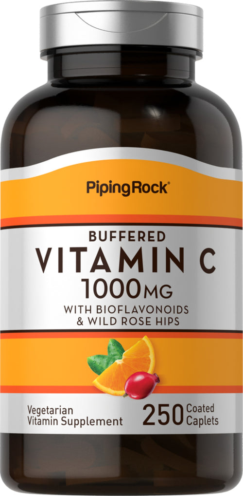 Buffered C 1000 mg with Bioflavonoids & Wild Rose Hips, 250 Coated Caplets