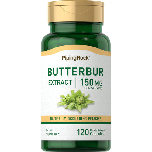 Butterbur Extract, 150 mg (per serving), 120 Quick Release Capsules Bottle