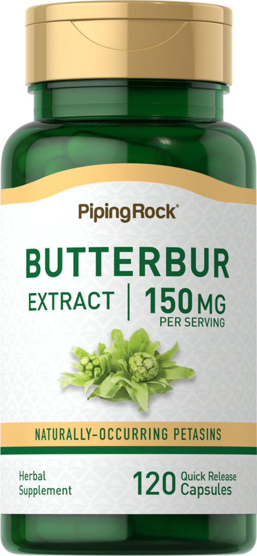 Butterbur Extract, 150 mg (per serving), 120 Quick Release Capsules Bottle