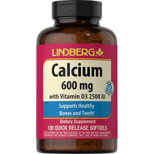 Cálcio 600 mgs com vitamina D3 2500 UI 100 Gels de Rápida Absorção       