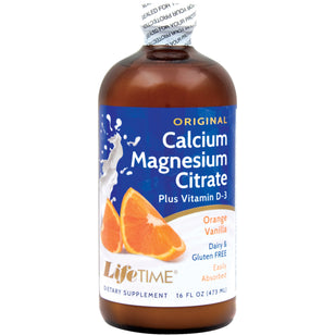 Calcium-magnesiumcitraat plus D3 vloeibaar (sinaasappel-vanille) 16 fl oz 473 mL Fles    