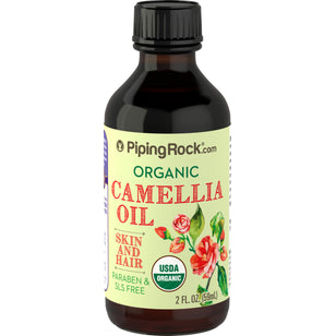 Camellia 100% zuivere olie koud geperst (Biologisch) 2 fl oz 59 mL Fles    