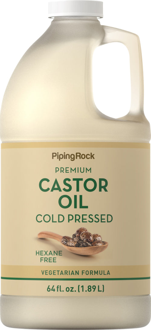 Ricínový olej (lisovaný za studena) bez obsahu hexánu 64 fl oz 1.89 L Fľaša    