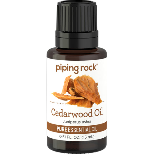 Cedarwood Pure Essential Oil (GC/MS Tested), 1/2 fl oz (15 mL) Dropper Bottle