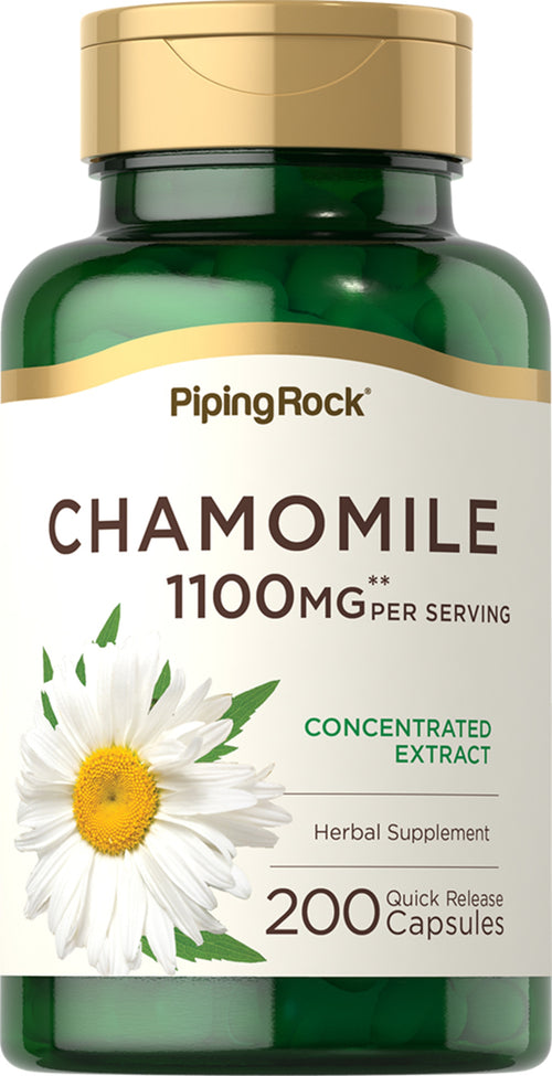 คาโมไมล์  1100 mg (ต่อการเสิร์ฟ) 200 แคปซูลแบบปล่อยตัวยาเร็ว     