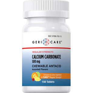 Syrenøytraliserende kalsiumkarbonat 500 mg - tyggetabletter,Compare to TUMS 150 Çeynənilən Tabletlər     