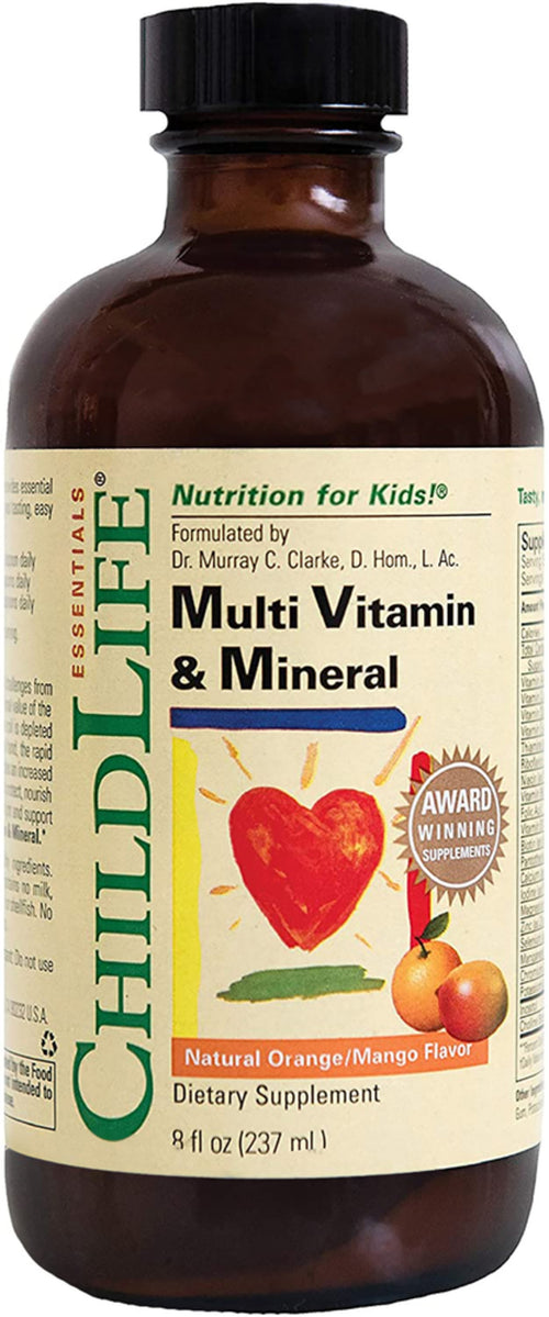 Nestemäinen monivitamiini lapsille mineraali, appelsiini-mango 8 fl oz 237 ml Pullo    