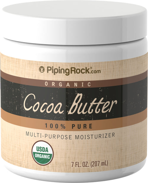 Masło kakaowe, 100% czystości (Organiczna) 7 uncja 207 ml Słoik    