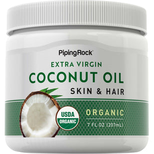 Kokosnötsolja 100 % naturell för hud och hår 7 fl oz 207 ml Burk    